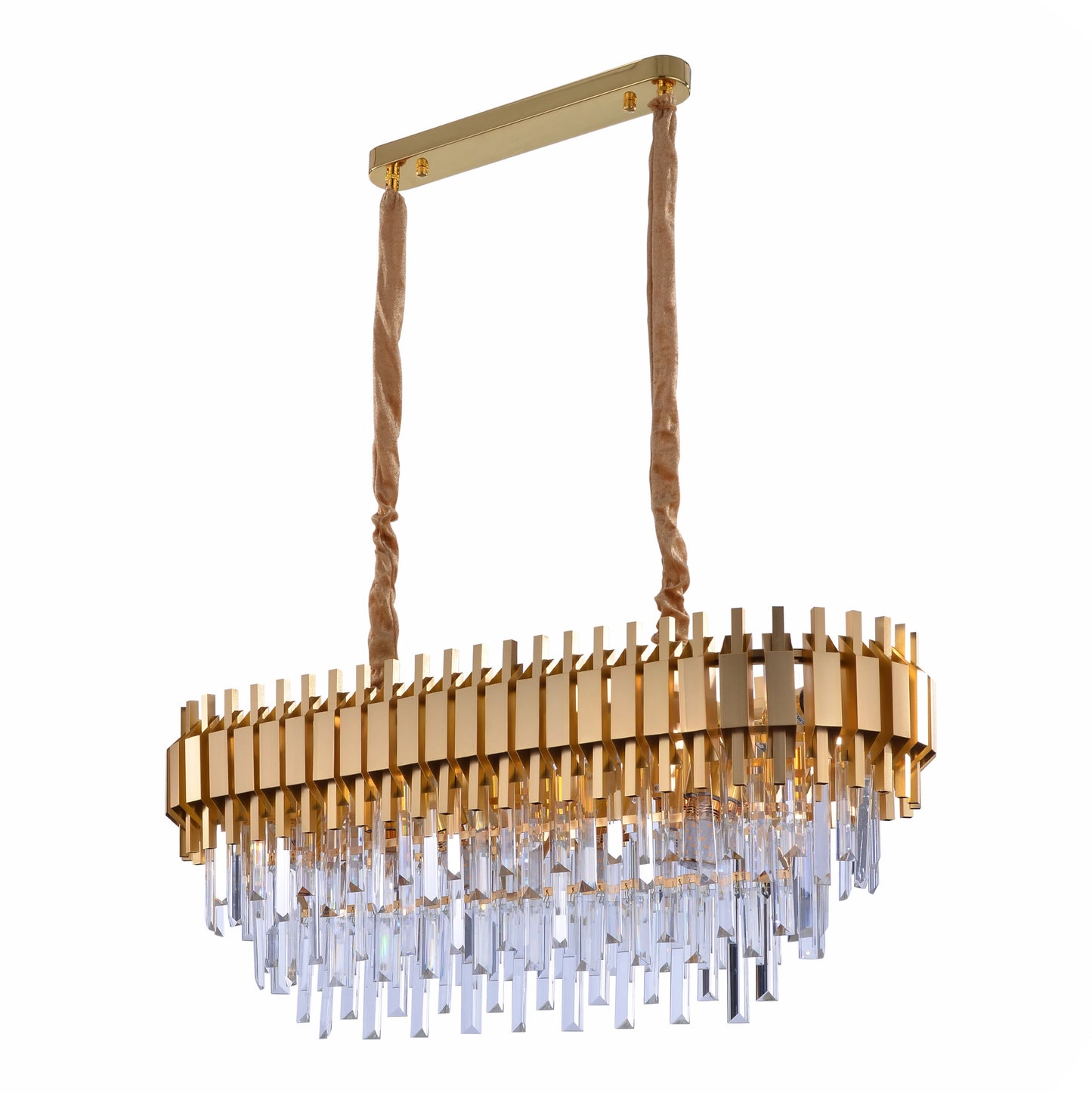 Metropolitan Square Beam Design Tiered Crystal Modern Chandelier Ceiling Light