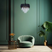 Metropolitan Square Beam Design Tiered Crystal Modern Chandelier Ceiling Light