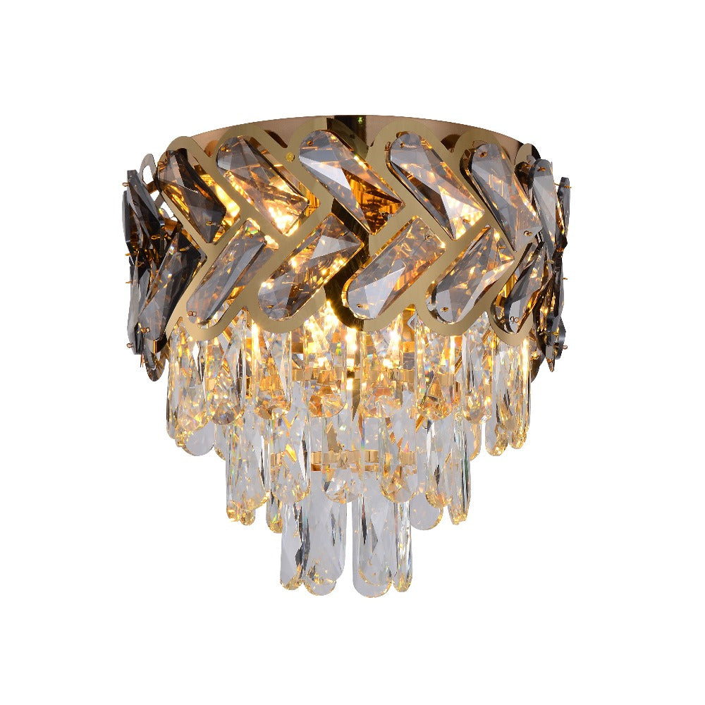 main image of the Herringbone Crystal chandelier Ceiling Light gold d300