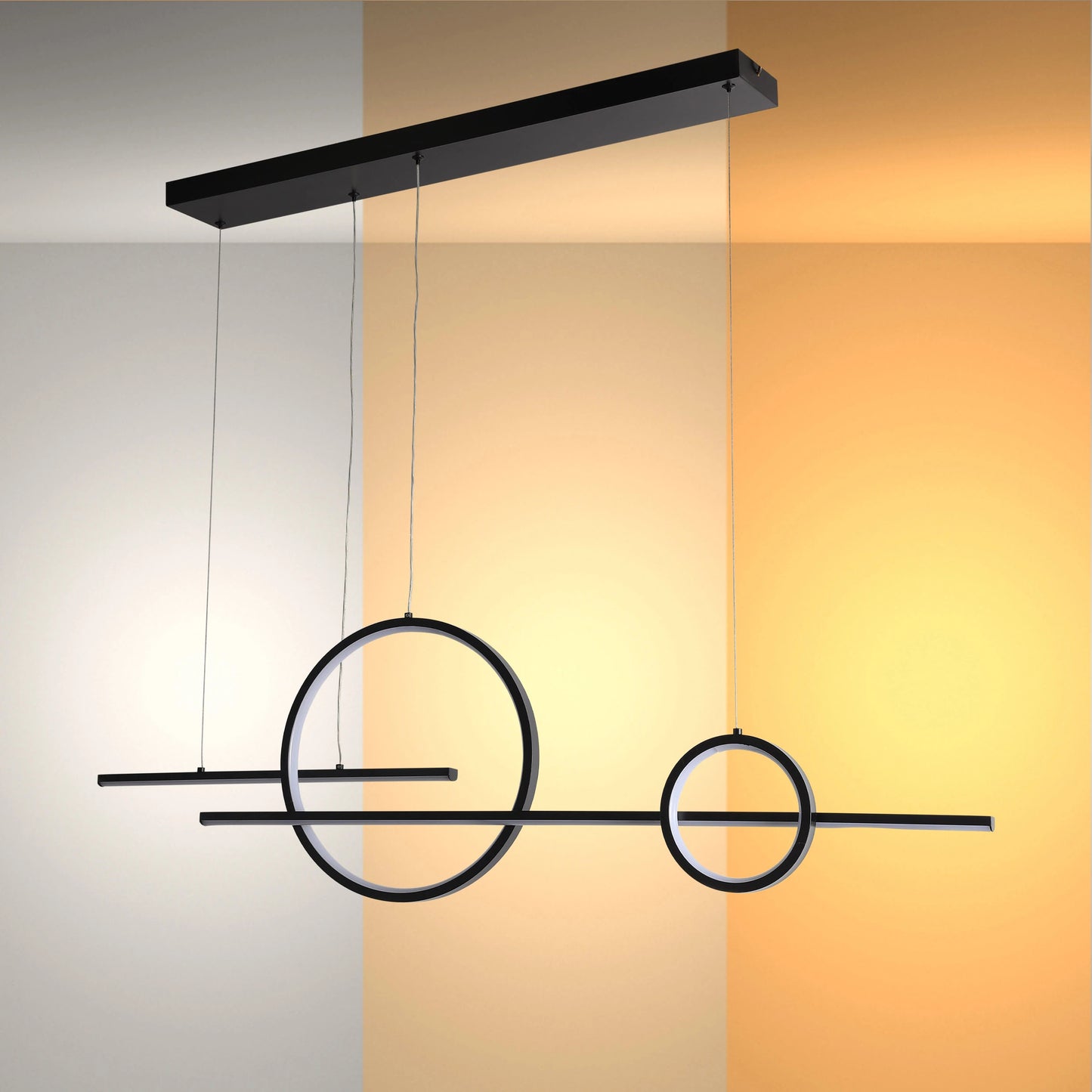 Kitesurf Scandinavian Dining Modern LED Ceiling Light Black 56W CCT Changeble