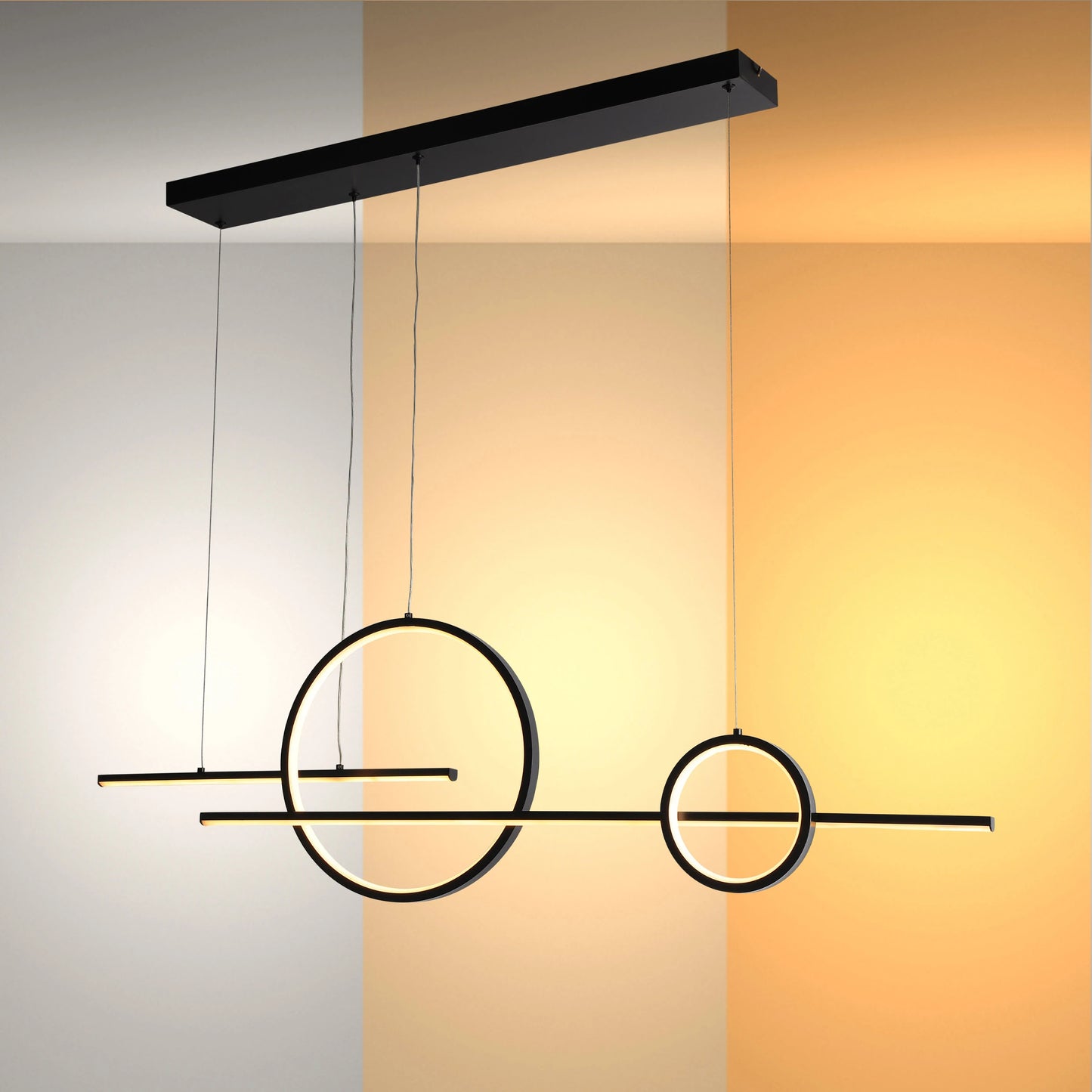 Kitesurf Scandinavian Dining Modern LED Ceiling Light Black 56W CCT Changeble