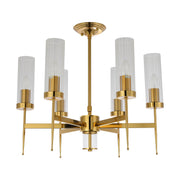 American Fluted Glass Chandelier Ceiling Light