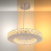 Helix Crystal LED Chandelier with Dimpled Chrome Finish 80W