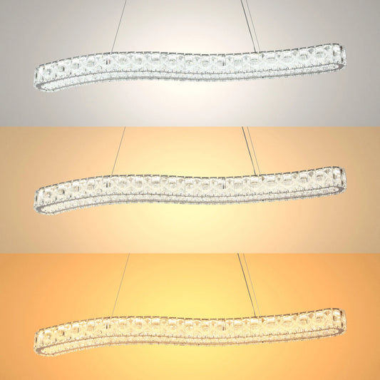 Serpentine Crystal Helix LED Pendant Chandelier 80W