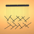 Gold Crisscross Modern Multi-Pendant Chandelier