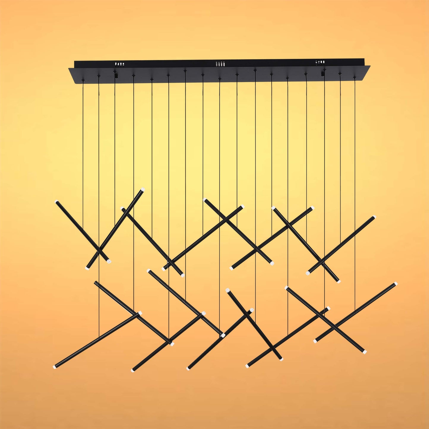 Gold Crisscross Modern Multi-Pendant Chandelier