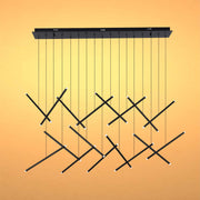 Gold Crisscross Modern Multi-Pendant Chandelier