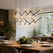 Gold Crisscross Modern Multi-Pendant Chandelier