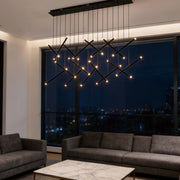 Gold Crisscross Modern Multi-Pendant Chandelier
