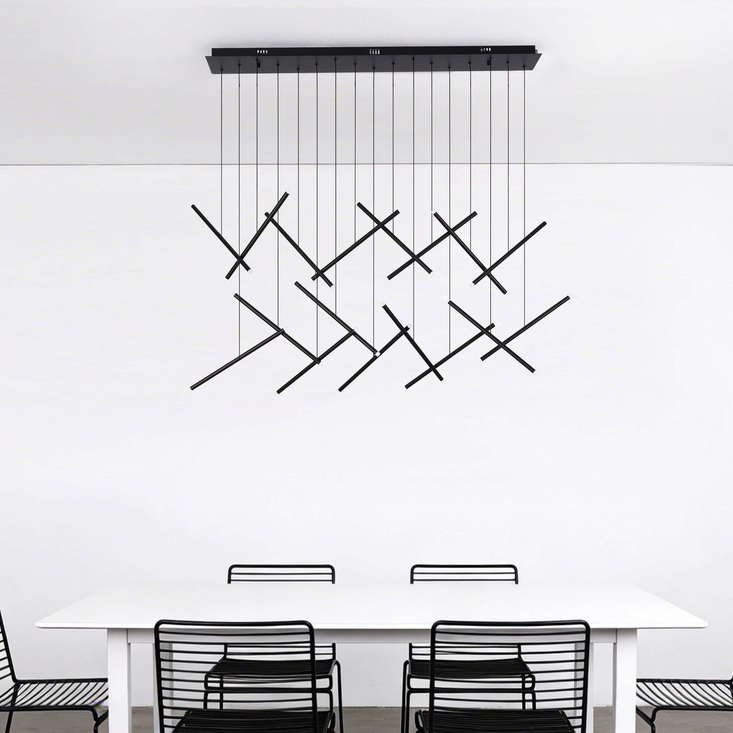 Gold Crisscross Modern Multi-Pendant Chandelier