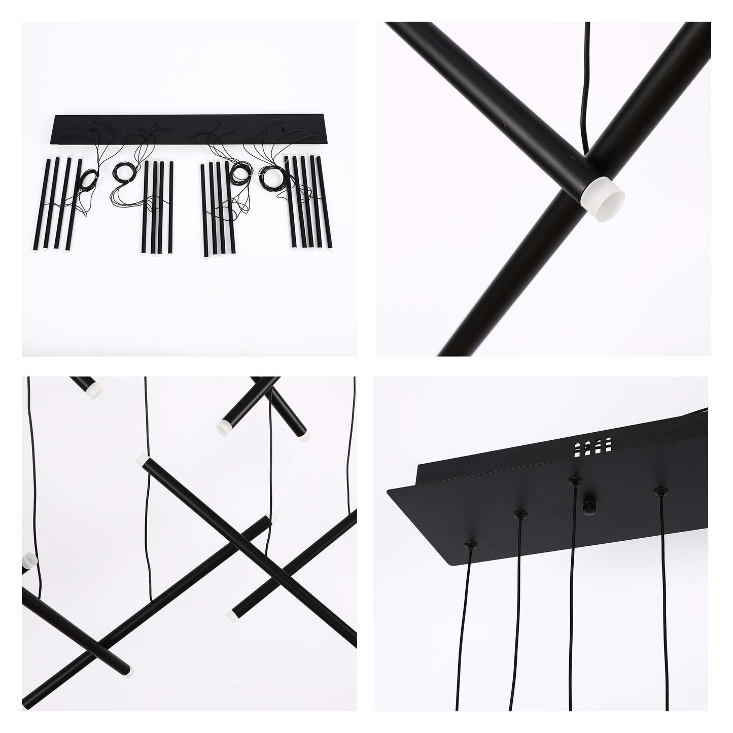 Gold Crisscross Modern Multi-Pendant Chandelier