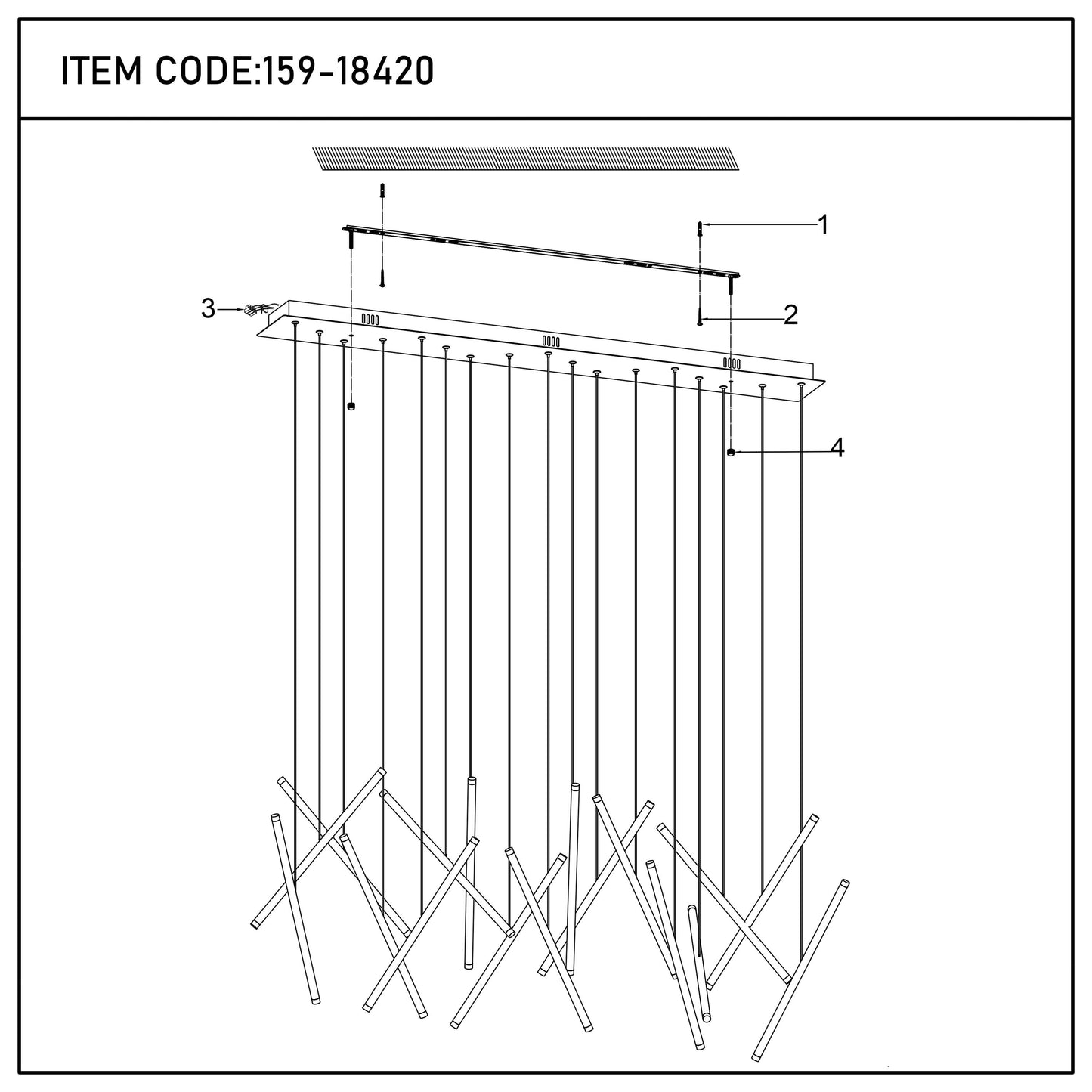 Gold Crisscross Modern Multi-Pendant Chandelier
