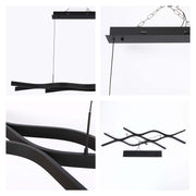 Modern Black LED Chandelier, Adjustable Pendant Light, 3CCT