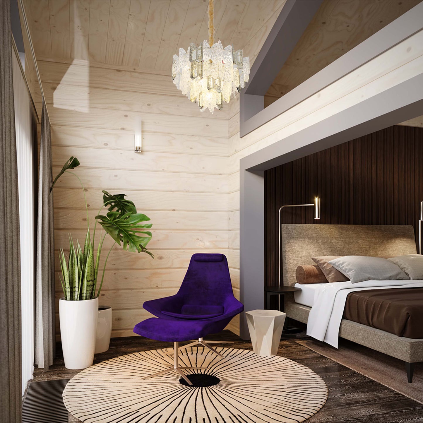 Luxury Gold Crystal Chandelier Dimmable Pendant Light E14