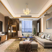 Luxury Gold Crystal Chandelier Dimmable Pendant Light E14