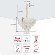 Luxury Gold Crystal Chandelier Dimmable Pendant Light E14