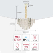 Luxury Gold Crystal Chandelier Dimmable Pendant Light E14