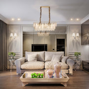 Luxury Gold Crystal Chandelier Dimmable Pendant Light E14