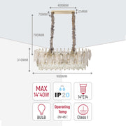 Luxury Gold Crystal Chandelier Dimmable Pendant Light E14