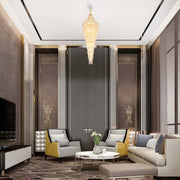 Luxury Gold Crystal Chandelier Dimmable Pendant Light E14