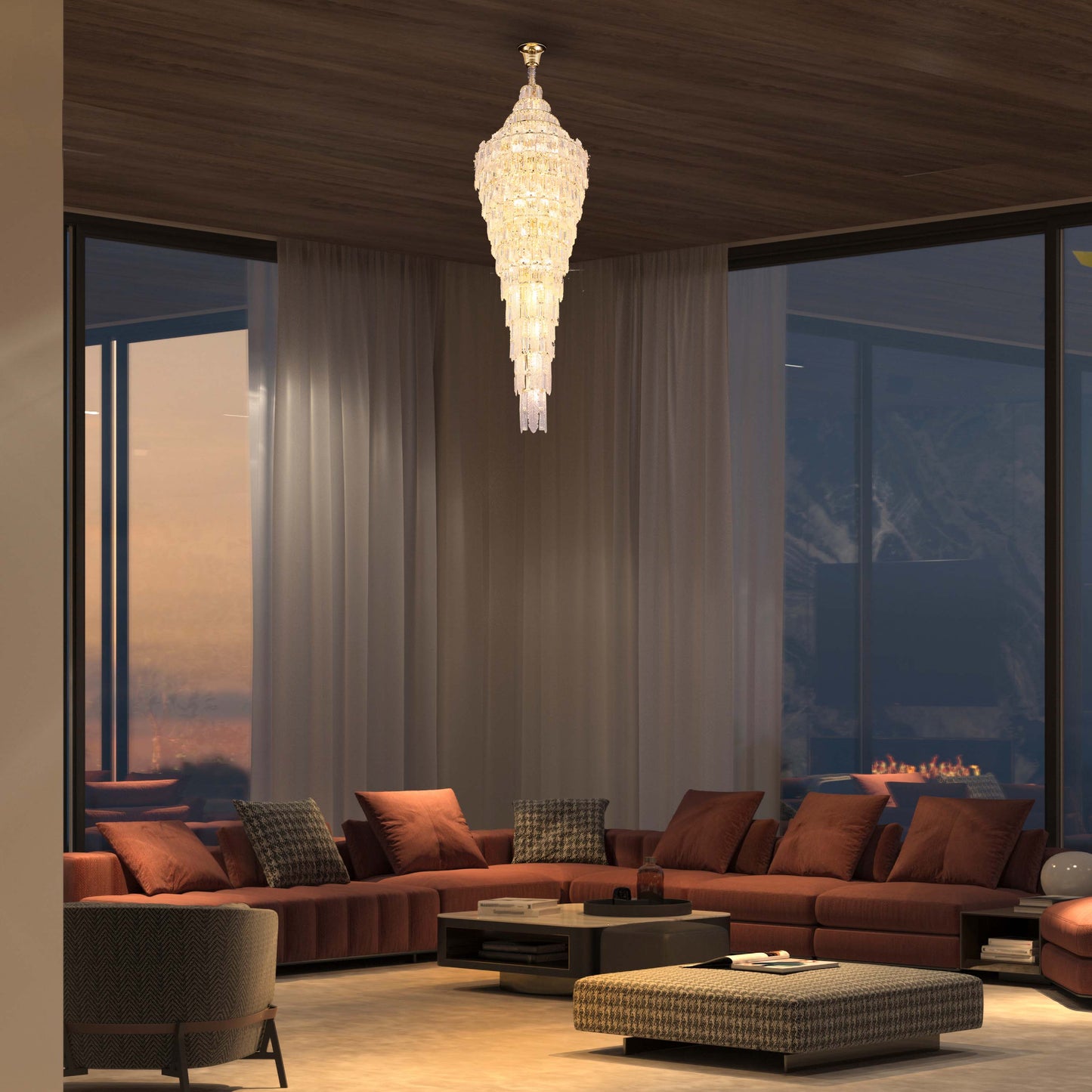 Lyustra M2026 43xE14 GOLD 580mm*H1750mm