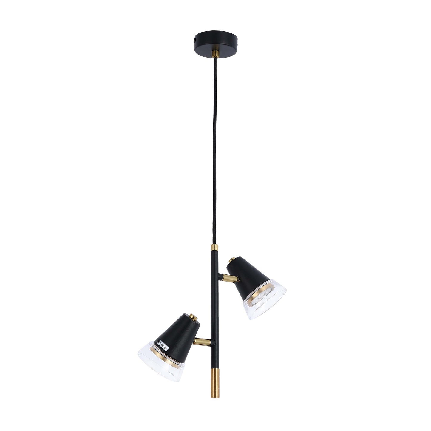 Modern Black & Brass Multi-Arm Spotlight, GU10 Dimmable