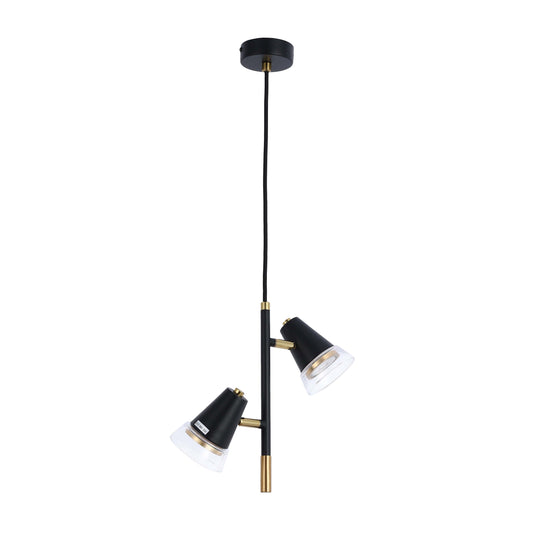 Modern Black & Brass Multi-Arm Spotlight, GU10 Dimmable