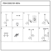 Modern Black & Brass Multi-Arm Spotlight, GU10 Dimmable