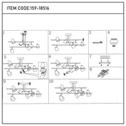 Modern Black & Brass Multi-Arm Spotlight, GU10 Dimmable