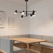 Modern Black & Brass Multi-Arm Spotlight, GU10 Dimmable