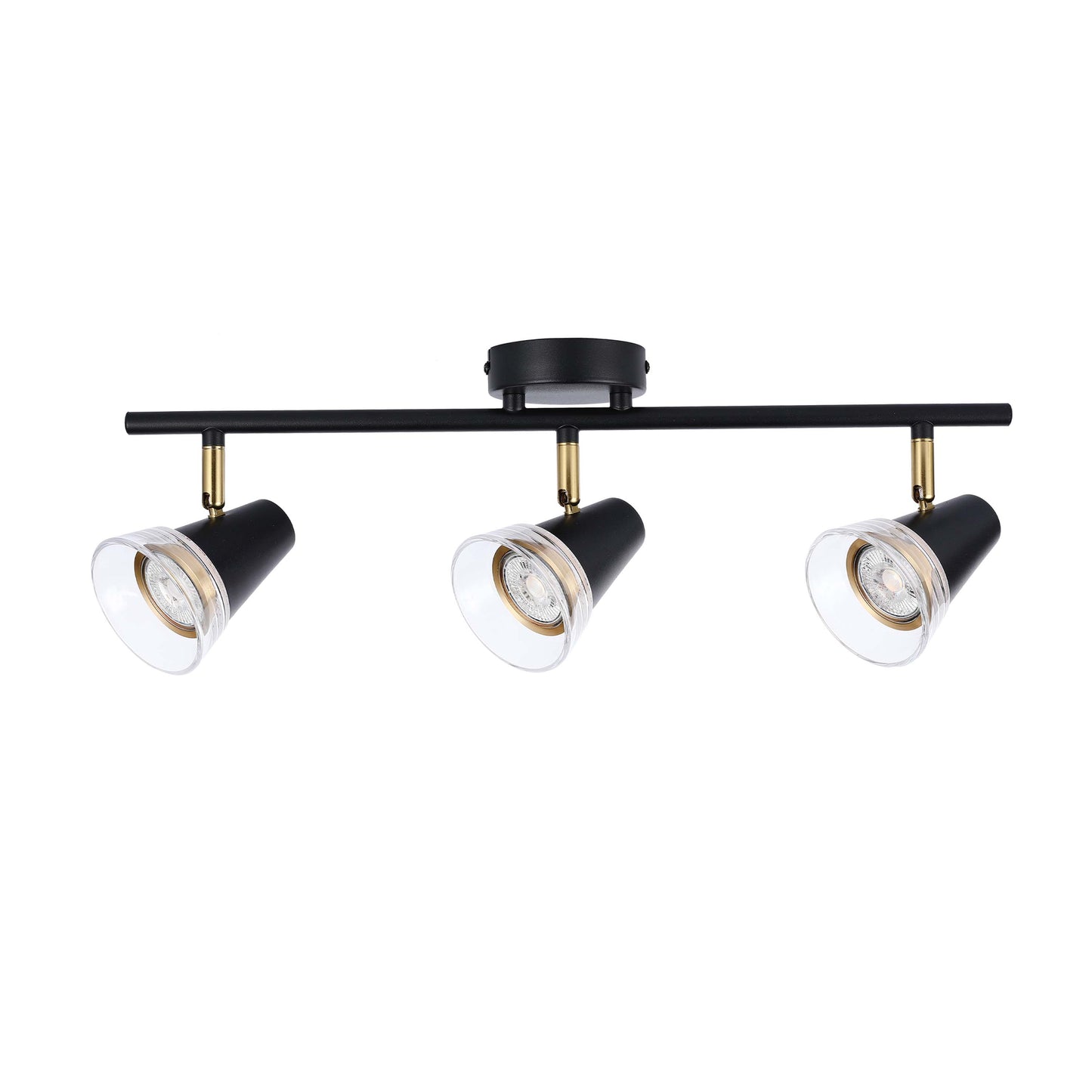 Modern Black & Brass Linear Spotlight Bar, GU10 Dimmable