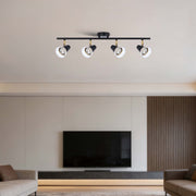 Modern Black & Brass Linear Spotlight Bar, GU10 Dimmable