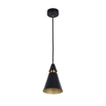 Modern Black & Gold Metal Cone Pendant Light, E14 Dimmable