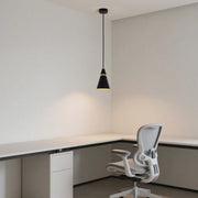 Modern Black & Gold Metal Cone Pendant Light, E14 Dimmable