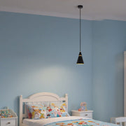 Modern Black & Gold Metal Cone Pendant Light, E14 Dimmable