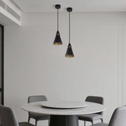Modern Black & Gold Metal Cone Pendant Light, E14 Dimmable