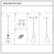 Modern Black & Gold Metal Cone Pendant Light, E14 Dimmable