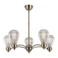 Antique Brass Modern Ceiling Light with Clear Glass Shades, 5 & 7-Light E14
