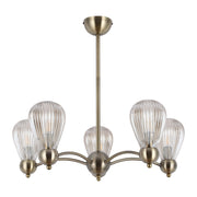 Antique Brass Modern Ceiling Light with Clear Glass Shades, 5 & 7-Light E14