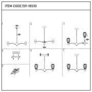 Antique Brass Modern Ceiling Light with Clear Glass Shades, 5 & 7-Light E14