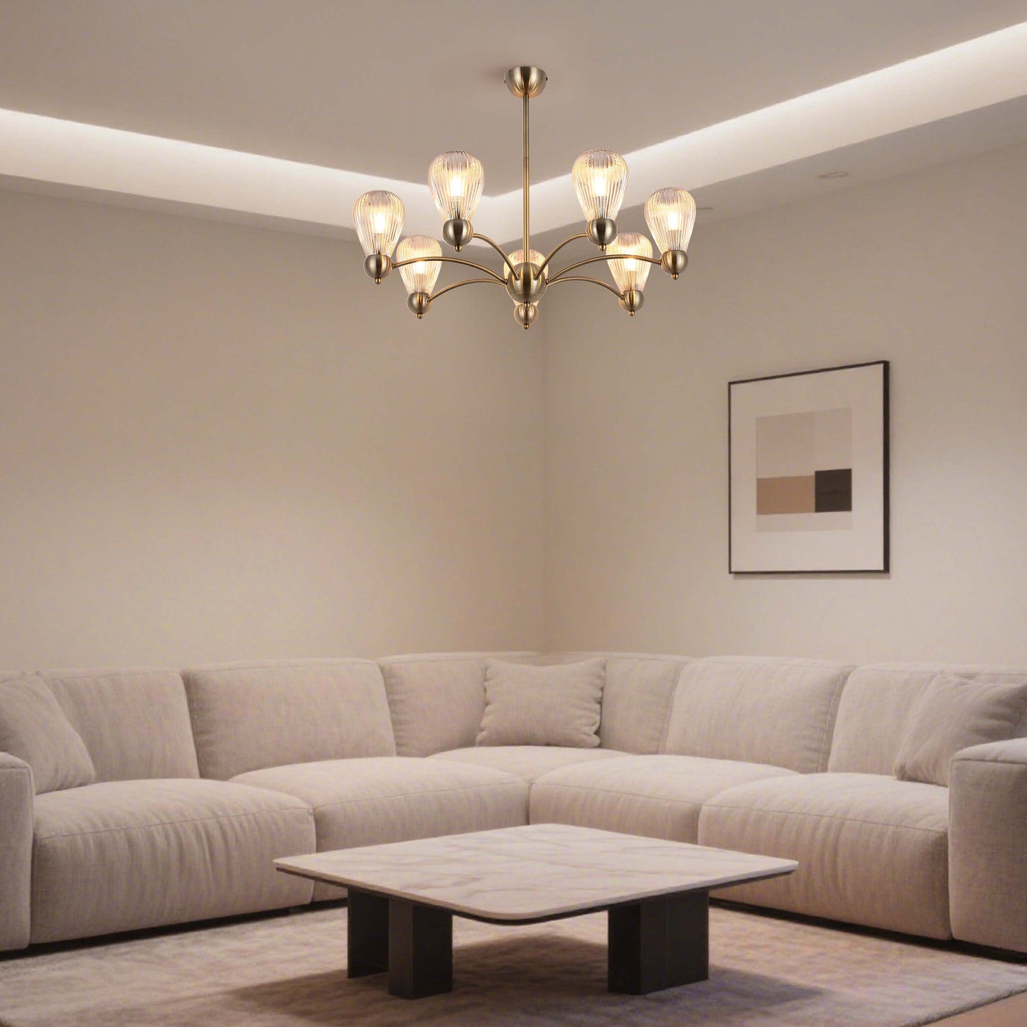 Pendant Lamp 68690/7 Antique Brass E14x7