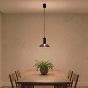 Modern Matte Black Disc Shade Pendant Light, 1 to 8-Light E14