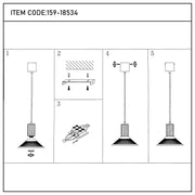 Modern Matte Black Disc Shade Pendant Light, 1 to 8-Light E14