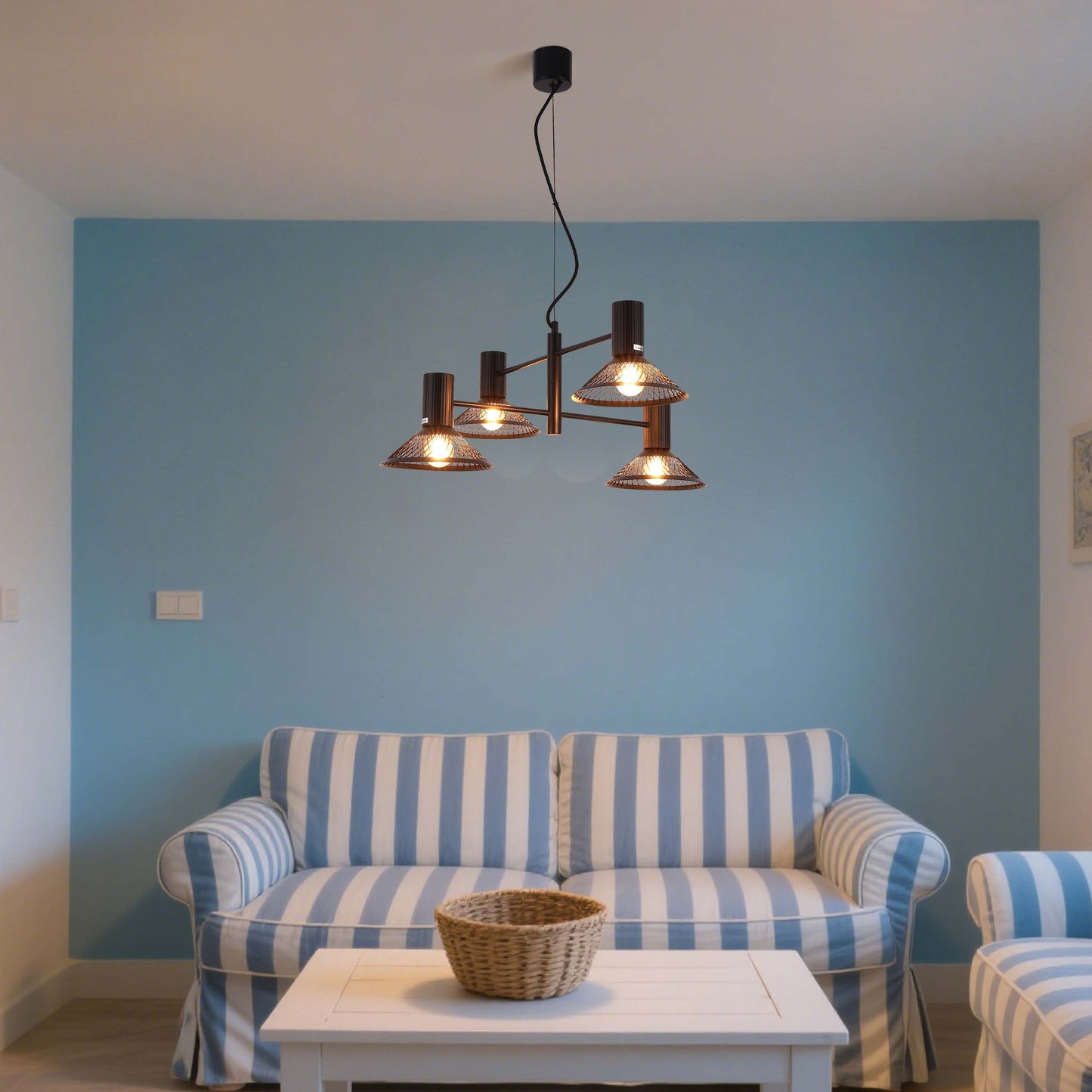 Modern Matte Black Disc Shade Pendant Light, 1 to 8-Light E14