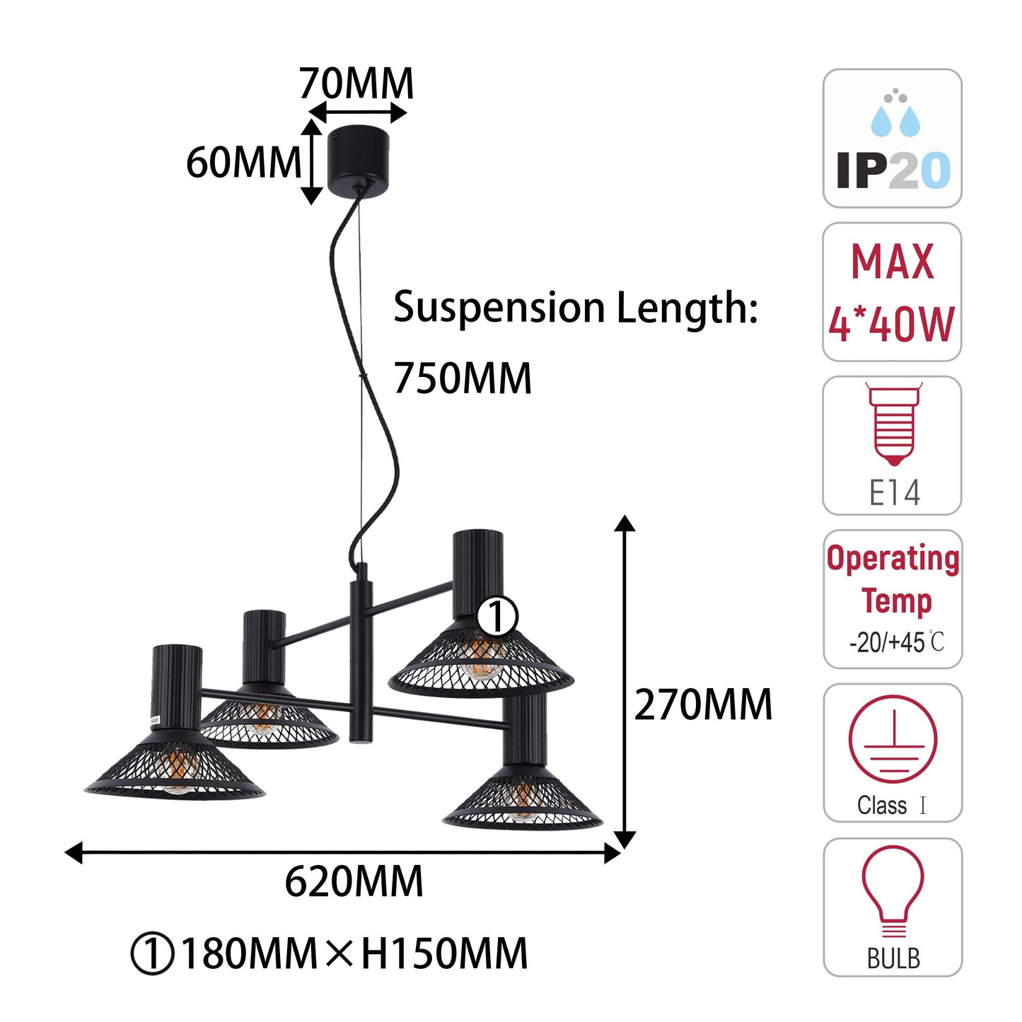 Modern Matte Black Disc Shade Pendant Light, 1 to 8-Light E14