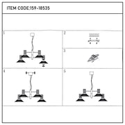 Modern Matte Black Disc Shade Pendant Light, 1 to 8-Light E14