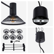 Modern Matte Black Disc Shade Pendant Light, 1 to 8-Light E14