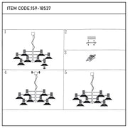Modern Matte Black Disc Shade Pendant Light, 1 to 8-Light E14