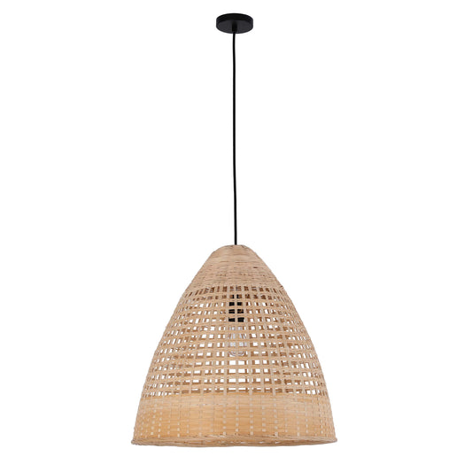 Natural Woven Bamboo & Seagrass Pendant Light, 1x E27