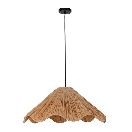 Natural Raffia Paper Woven Pendant Light, 1x E27